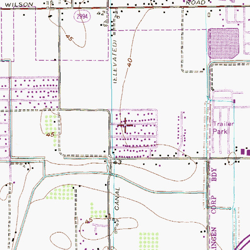 Topographic Map of Juarez Colonia, TX