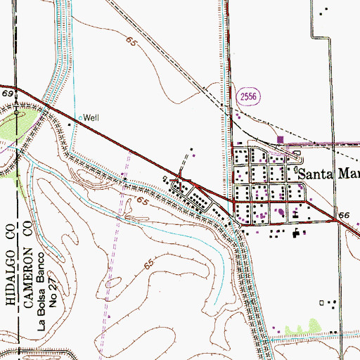 Topographic Map of Longoria Townsite Colonia, TX