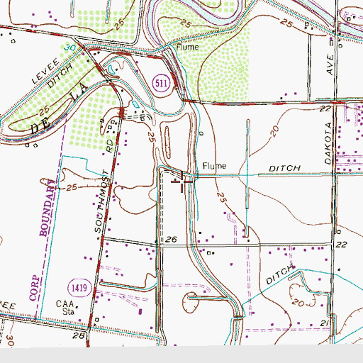 Topographic Map of Los Cuates South Colonia, TX