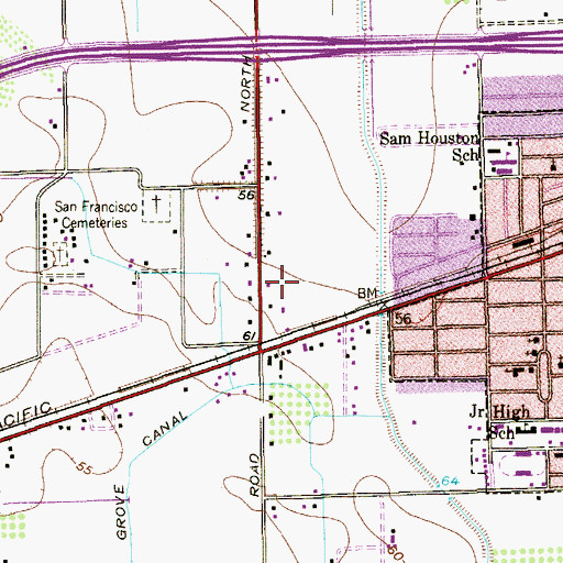 Topographic Map of North La Feria Village Colonia, TX