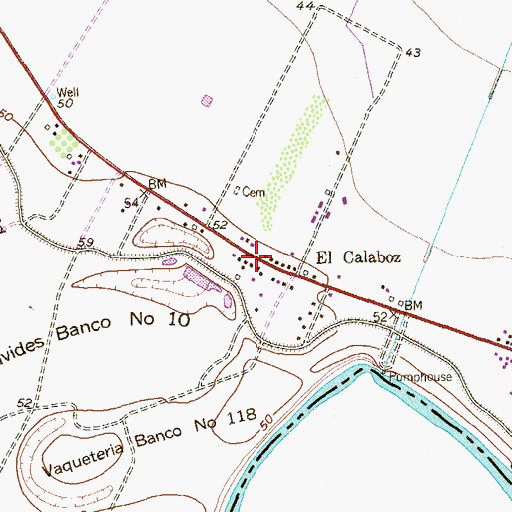 Topographic Map of El Calabozo Colonia, TX