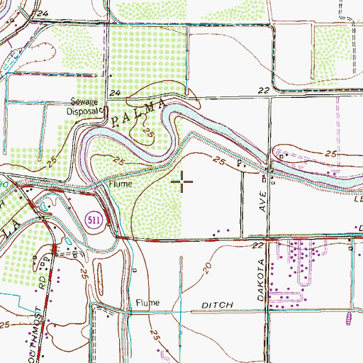 Topographic Map of 21 Subdivision Colonia, TX