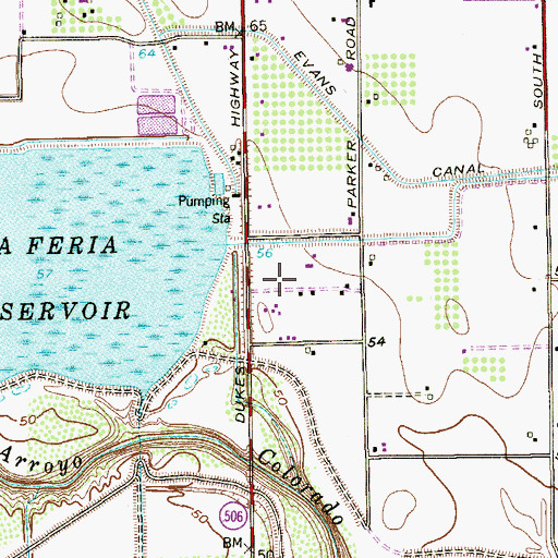 Topographic Map of Arroyo Alto Colonia, TX