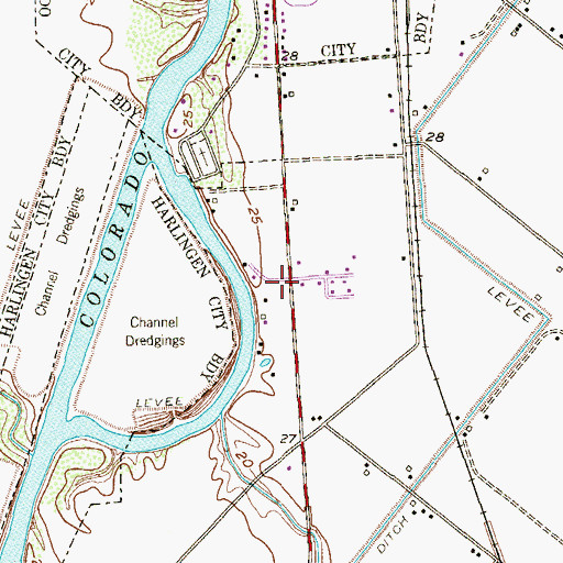 Topographic Map of Bullis Addition Colonia, TX