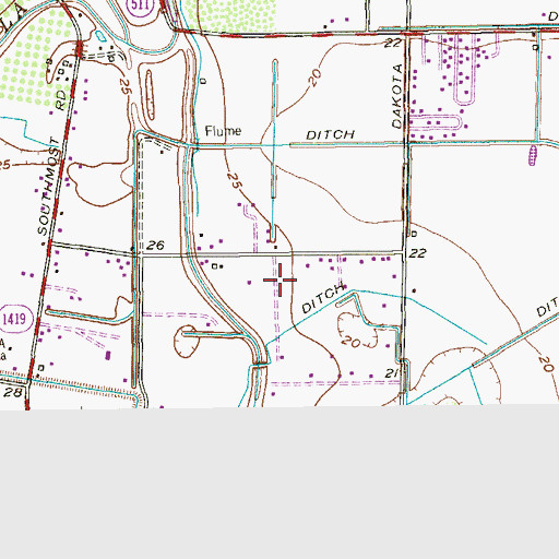 Topographic Map of Coronado Colonia, TX