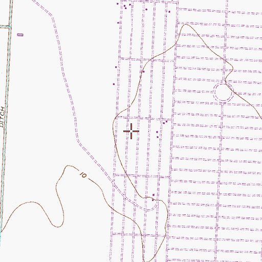 Topographic Map of Del Mar Heights Colonia, TX