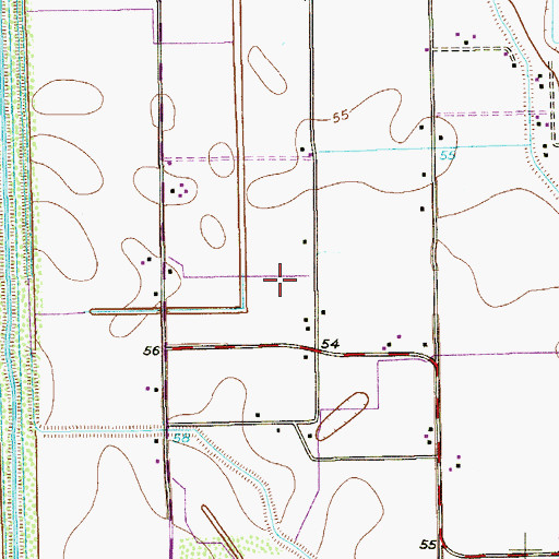 Topographic Map of East Cantu Country Estates Colonia, TX