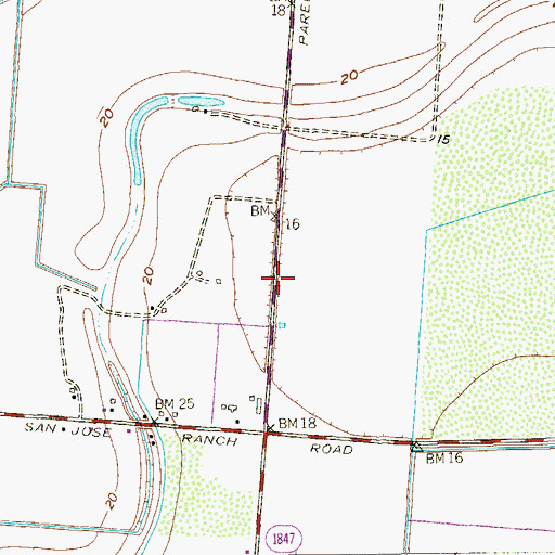 Topographic Map of East Fresnos Colonia, TX