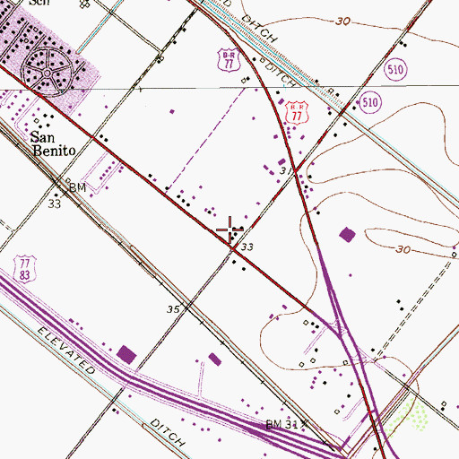 Topographic Map of East Stenger Street Colonia, TX