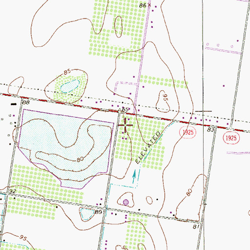 Topographic Map of Evangeline Gardens Colonia, TX