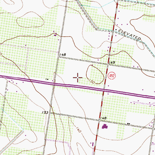 Topographic Map of Expressway Acres Colonia, TX