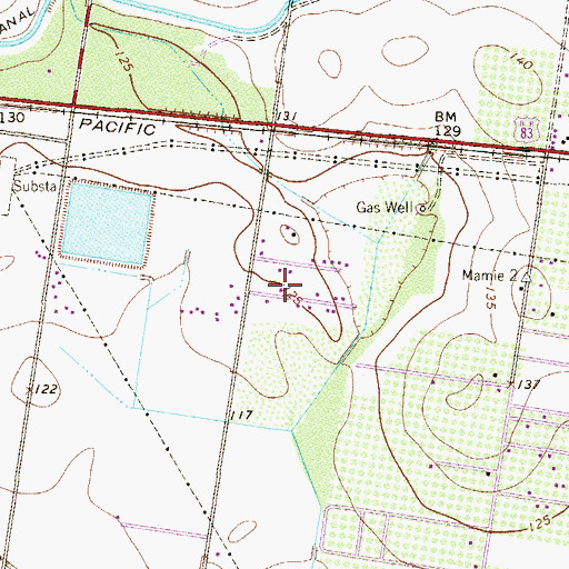 Topographic Map of Ezequiel Acevedo Colonia, TX
