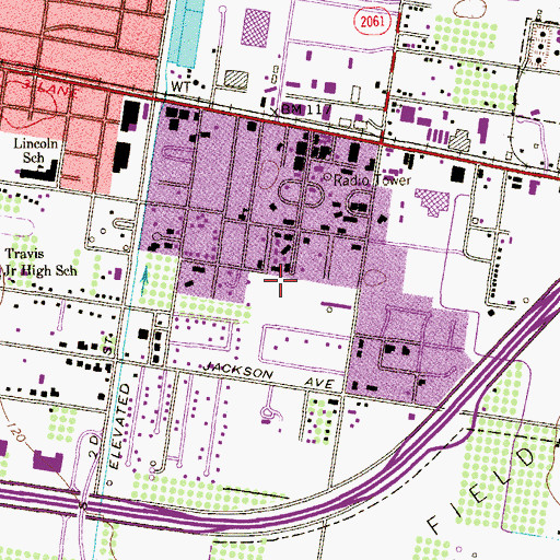 Topographic Map of Francis Addition Colonia, TX