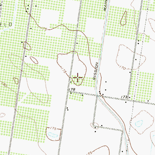 Topographic Map of Friendly Acres Colonia, TX