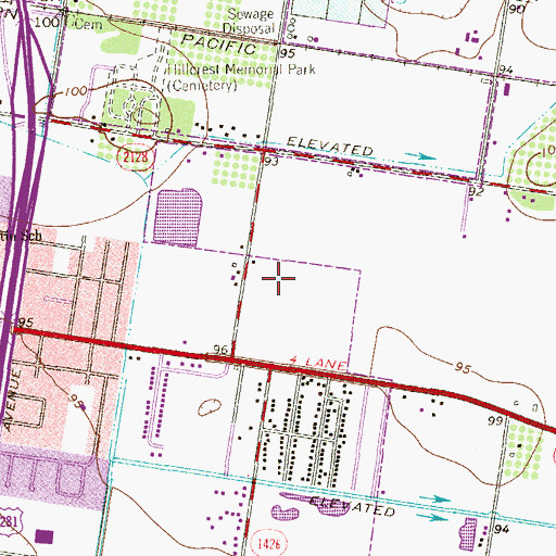 Topographic Map of Gate City Acres Colonia, TX