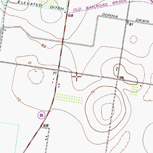 Topographic Map of George Lookingbill Number 1 Colonia, TX