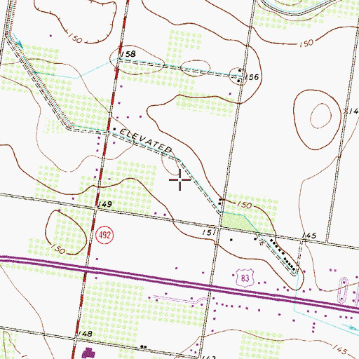 Topographic Map of Dinas Colonia, TX