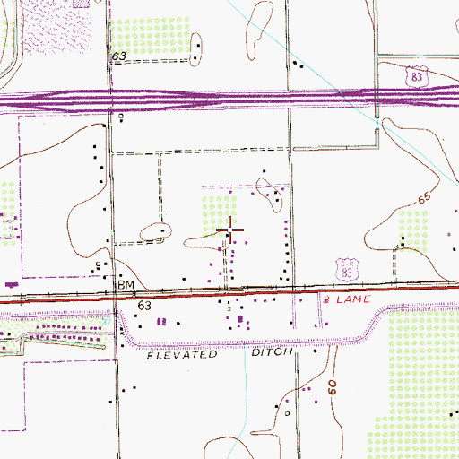 Topographic Map of Eastland Park Colonia, TX