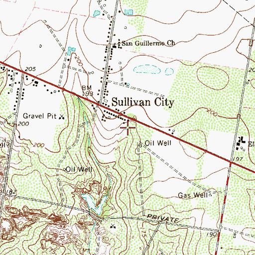 Topographic Map of Colonia San Miguel, TX
