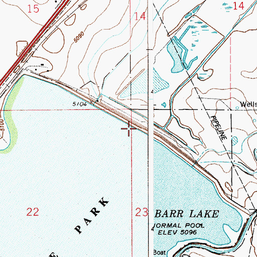 Topographic Map of Barr Lake Dam, CO