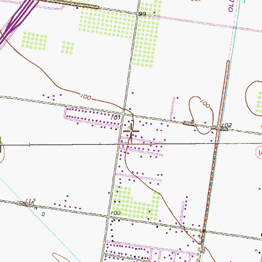 Topographic Map of Cotter Tract Colonia, TX
