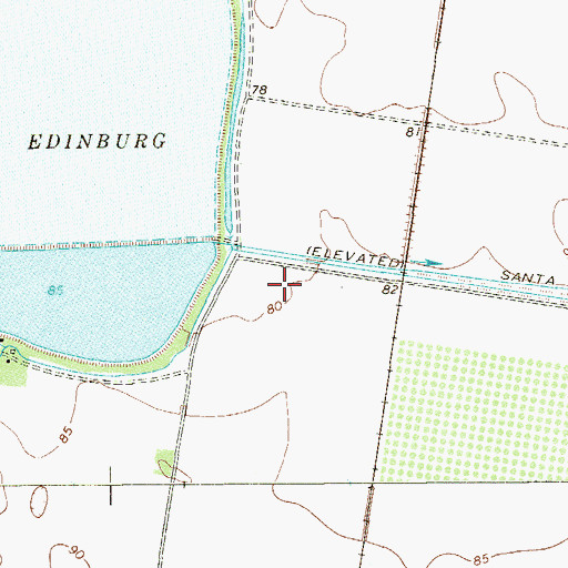 Topographic Map of Cottonwood Colonia, TX