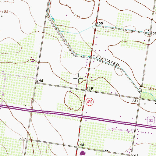 Topographic Map of Country Corner Estates Colonia, TX