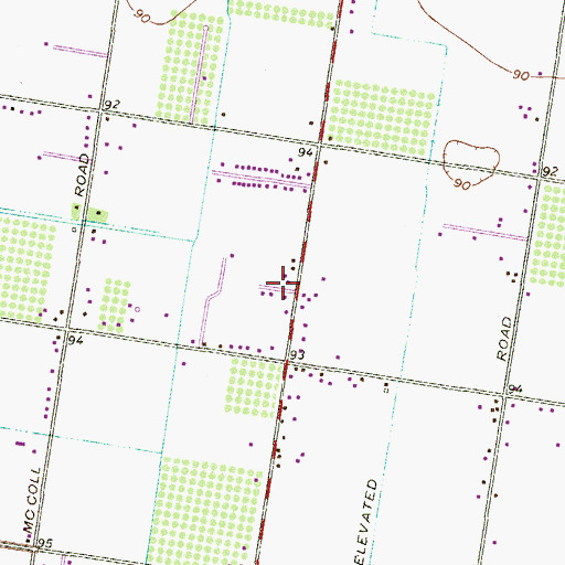 Topographic Map of Crouse Colonia, TX