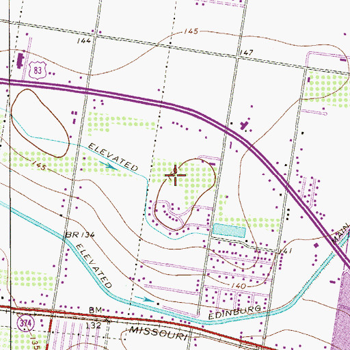 Topographic Map of Cuatro Vientos Colonia, TX