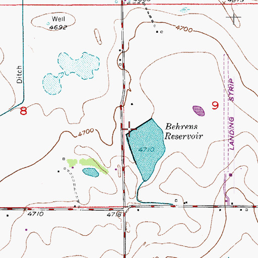 Topographic Map of Behrens Dam, CO