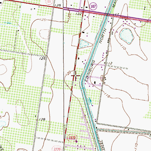 Topographic Map of Curl Tex Colonia, TX