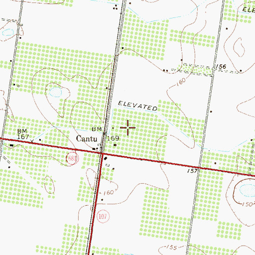 Topographic Map of Devan Estates Colonia, TX