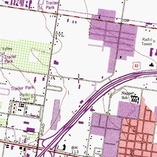 Topographic Map of Diaz Colonia, TX