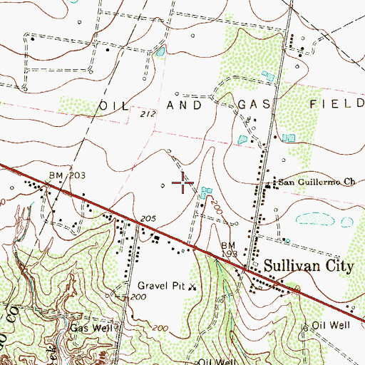 Topographic Map of Colonia Rafael, TX
