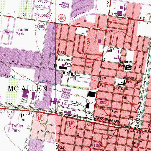 Topographic Map of Casa Bonita Colonia, TX