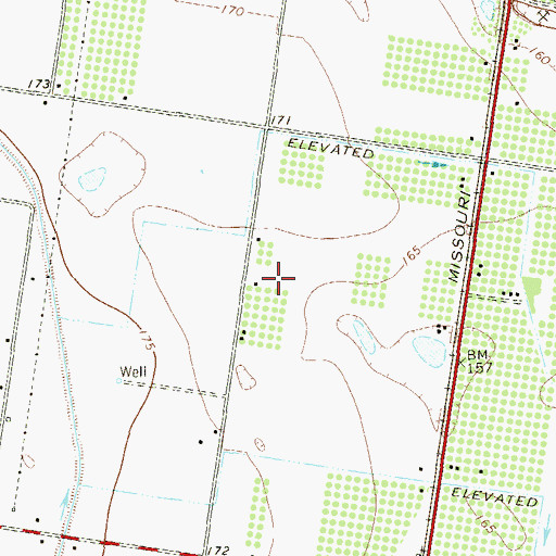 Topographic Map of Castaneda Colonia, TX