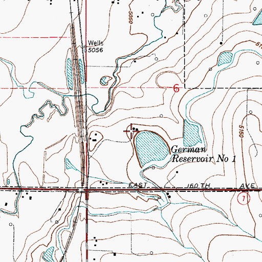 Topographic Map of German Number 1 Dam, CO