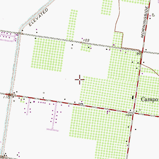 Topographic Map of Citriana Village Colonia, TX