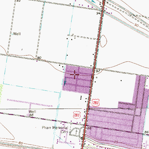 Topographic Map of Colonia Evans Number 2, TX
