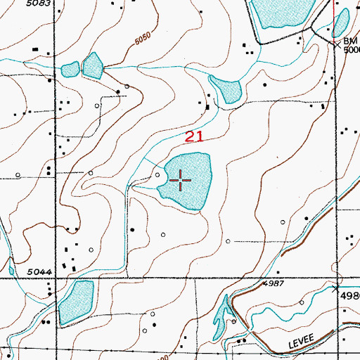 Topographic Map of Thompson Reservoir, CO