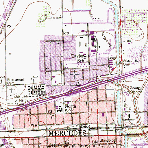Topographic Map of Colonia Garza, TX