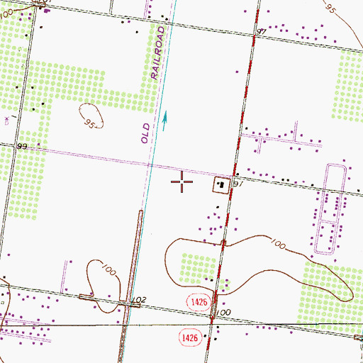 Topographic Map of Trenton Acres Colonia, TX