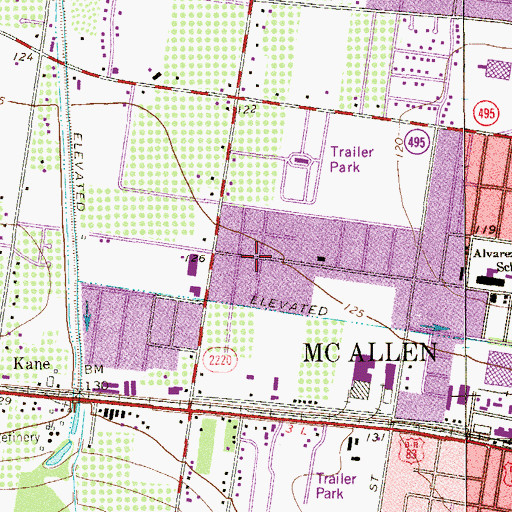 Topographic Map of Trevino Colonia, TX
