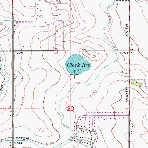 Topographic Map of Clark Dam, CO