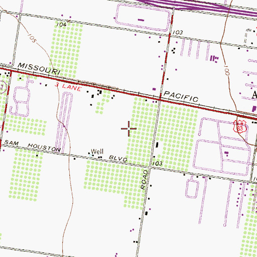 Topographic Map of Sun Valley Estates Number 1 Colonia, TX