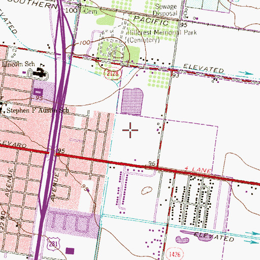Topographic Map of Sunrise Estates Number 2 Colonia, TX
