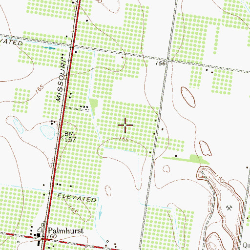 Topographic Map of Tangerine Estates Colonia, TX