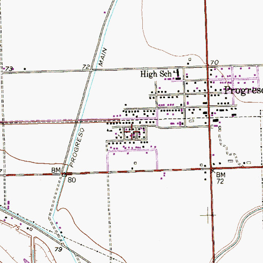 Topographic Map of Todds Colonia Number 1, TX