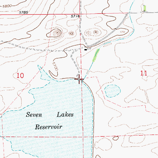 Topographic Map of Seven Lakes Dam, CO