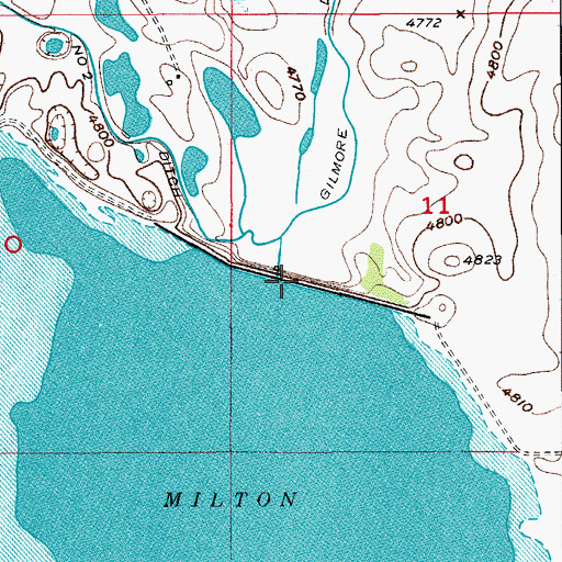 Topographic Map of Milton Lake Dam, CO